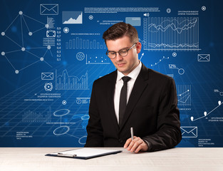 Businessman sitting at a desk