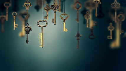Obraz na płótnie Canvas onceptual image with hanging keys