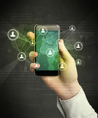 hand holding smartphone