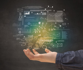 Hand holding business plan