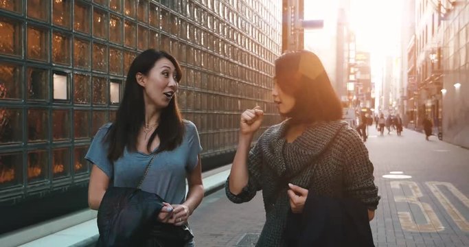 Two japanese friends out for shopping