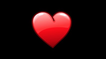Animation of a beating heart icon with alpha channel