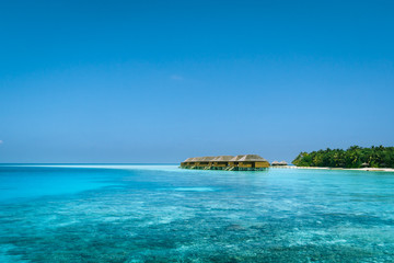 Obraz na płótnie Canvas Beautiful tropical Maldives resort hotel and island