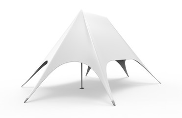 Naklejka premium Pop Up Dome Spider star Advertising White Blank Event Tent. 3d render illustration.