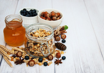 homemade granola in jar