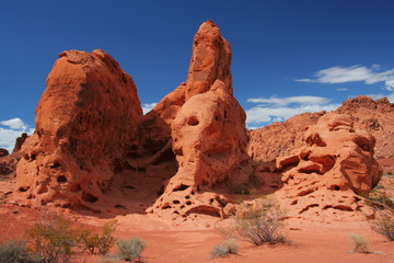 Fototapeta na wymiar Rock formation in Valley of Fire State Park in Nevada in the USA 