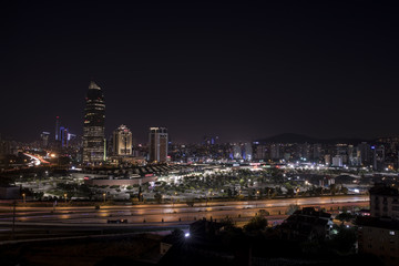 Fototapeta na wymiar Atasehir Finance Center Night Panorama , Istanbul , Turkey