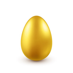 Easter golden egg. Traditional spring holidays in April or March. Sunday. Eggs and gold.
