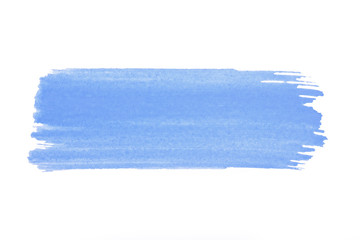 Fototapeta premium Blue marker paint texture isolated on white background. Blue paint stroke. Pattern, texture of colored watercolor paint. Gouache. Abstraction.