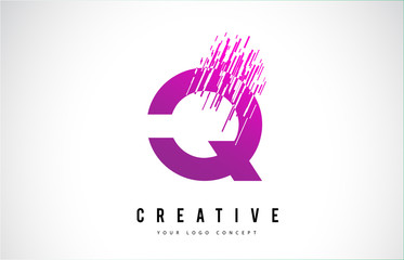 Q Letter Logo Design with Purple Colors