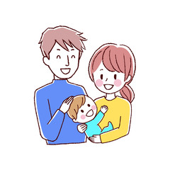 赤ちゃんと親のイラスト