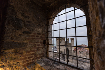 Window of Scaliger fortress sirmione del garda