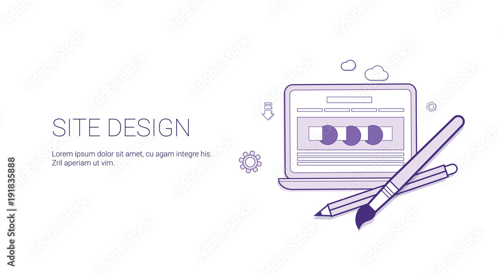 Poster Web Site Design Programming Banner Template With Copy Space Thin Line Vector Illustration