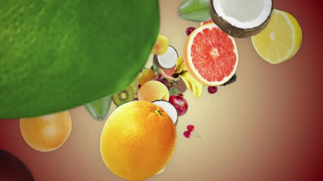 Falling FRUITS Background, Loop, with Alpha Channel, 4k
