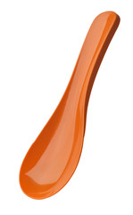 Plastic Spoon on white background with clipping path.