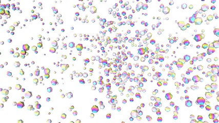 Holographic gems background. 3d illustration. Rhinestones abstract wallpaper. Rainbow multicolor pyramids. Crystals. Diamonds. Jewelry. Fashion. Simple geometric shapes backdrop.