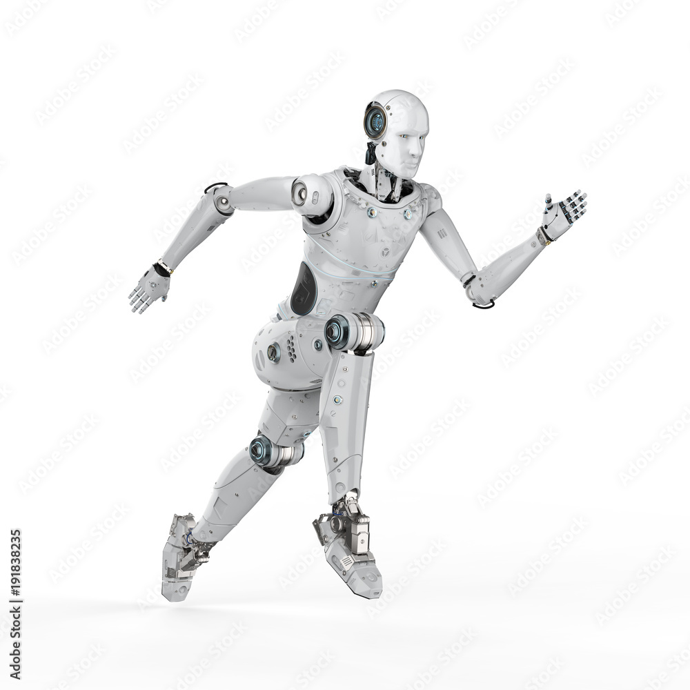 Poster robot jumping or running