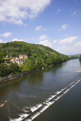 Fototapeta premium View down the River Lot from Pont Valentre, Cahors, Lot, France