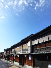 古い町並み。金沢　石川　日本。9月中旬。