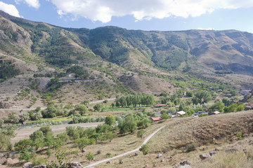 Fototapeta na wymiar The upper reaches of the river Mtkvari in the vicinity of Vardzia. The Republic of Georgia,Caucasus
