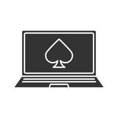 Online casino glyph icon