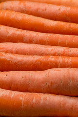 Fresh, raw, organic, bio, orange carrots. Healthy vegan vegetarian vegetable food