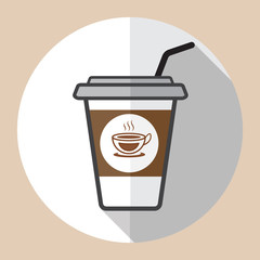 Coffee cup Logo vector icon design and coffee beans.