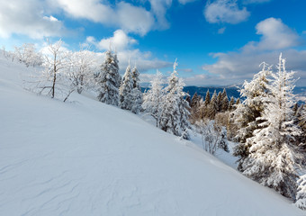 Winter mountain snowy landscape