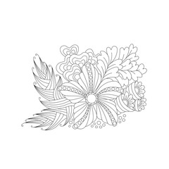 Abstract Monochrome Floral Composition