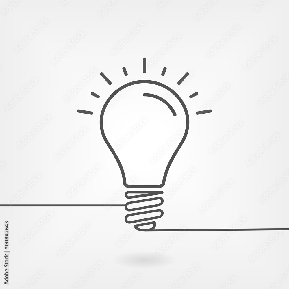 Wall mural light bulb vector outline icon