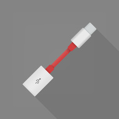 USB OTG red cable icon