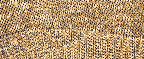 Banner background texture of knitted canvas.