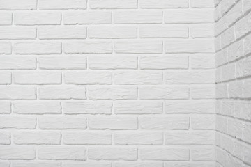 white brick wall corner, abstract background photo