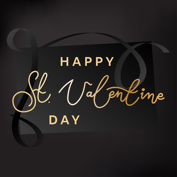 Happy St. Valentine Day template with black bubble.