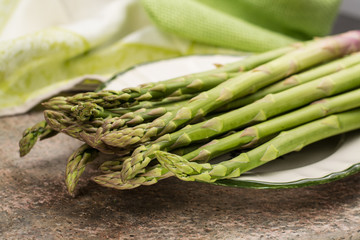 Uncooked green asparagus