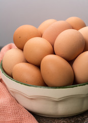 Brown cage-free chicken eggs