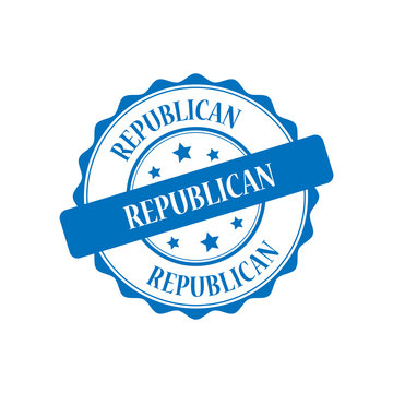 Republican blue stamp illustration