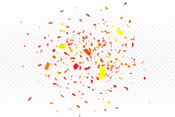 Colorful confetti on white background, vector illustration