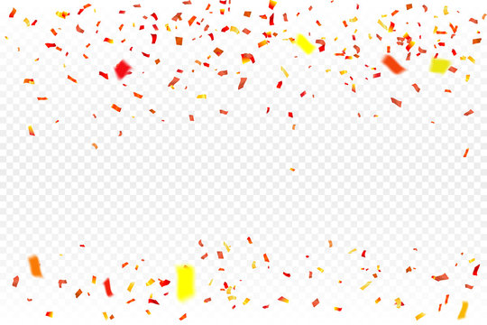 Colorful Confetti On White Background, Vector Illustration