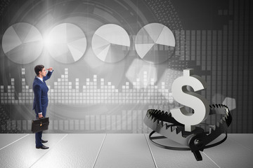 Businessman being trapped by dollar