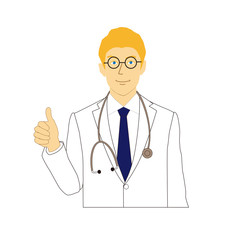 若い男性医師のイラスト