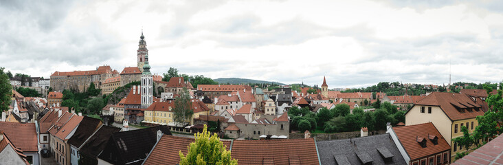 Obraz premium Panoramic view of old town krumlov