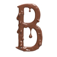 Letter B. Stylized chocolate alphabet. 3d rendering.
