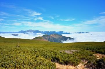 Sea of clouds at Norikura National Park in Gifu Japan with Japnese alps