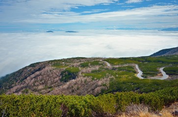 Fototapeta na wymiar Sea of clouds at Norikura National Park in Nagano Japan