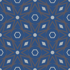Blue geometric seamless pattern