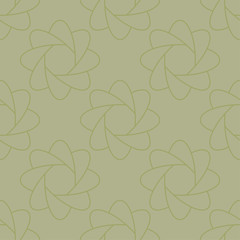 Olive green floral seamless pattern