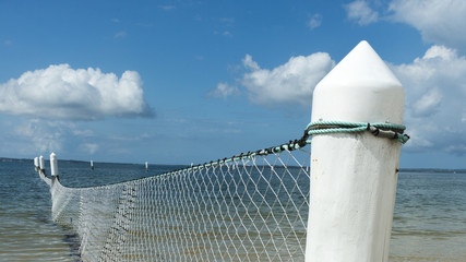Shark net panorama Brighton Beach Sydney Australia.