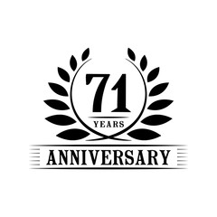 71 years anniversary logo template. 
