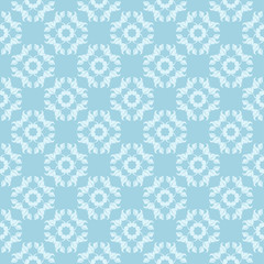 White and blue floral seamless pattern